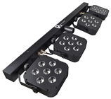 Stage Lighting LED Par Bar Set with Stand, Remote, Foot Controller & Cases